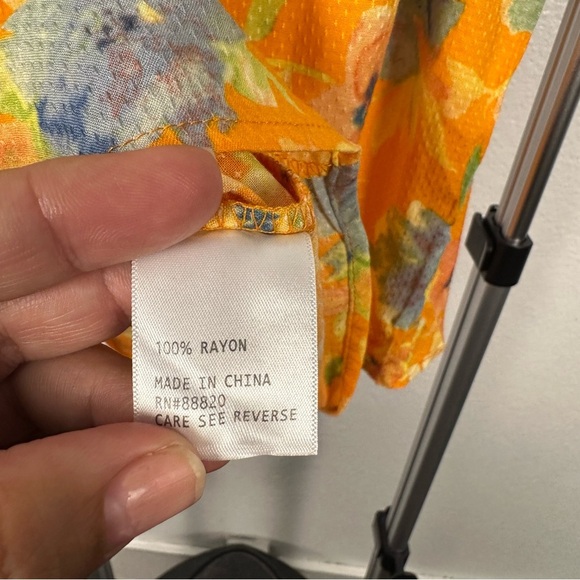 Cynthia Rowley Women’s Orange Floral Top - Size S - Picture 6 of 6